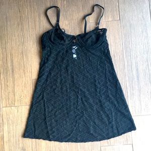 Black Lace Chemise with Underwire